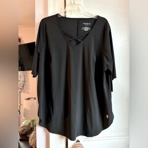 Torrid Active, Criss-Cross Strap Top, Black, Size 1